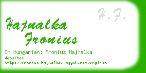 hajnalka fronius business card